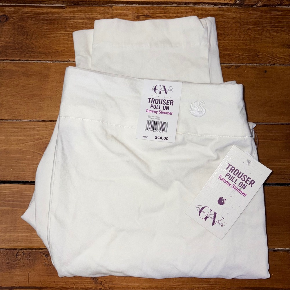 Gloria Vanderbilt Trousers Womens 18 White Pull On Tummy Slimmer Stretch Pants
